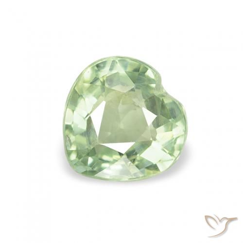 0.64ct Naturale Verde chiaro Zaffiro, Cuore, VS