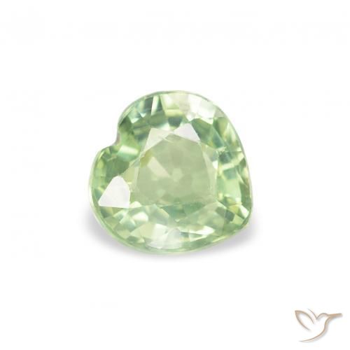 0.65ct Naturale Verde salvia molto chiaro Zaffiro, Cuore, VS