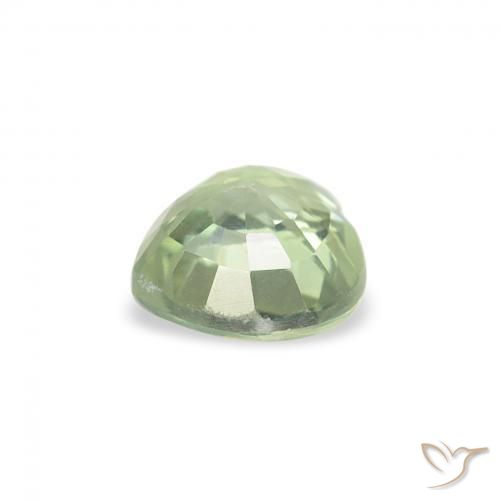 Zaffiro Verde salvia molto chiaro naturale da 0.65 ct, Cuore, VS