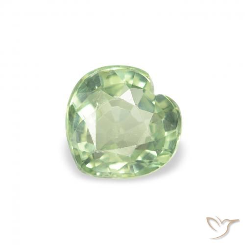 0.62ct Naturale Verde chiaro Zaffiro, Cuore, VS