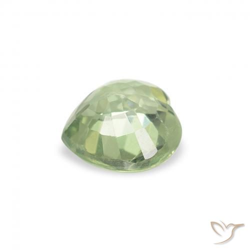 Zaffiro Verde chiaro naturale da 0.62 ct, Cuore, VS