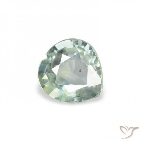 0.61ct Naturale Verde chiaro Zaffiro, Cuore, VS