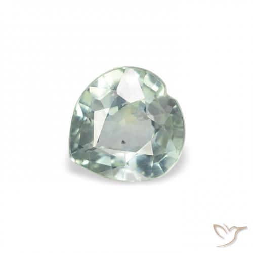 Zaffiro Verde chiaro naturale da 0.61 ct, Cuore, VS