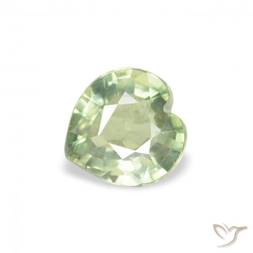 0.61ct Naturale Verde salvia molto chiaro Zaffiro, Cuore, VS