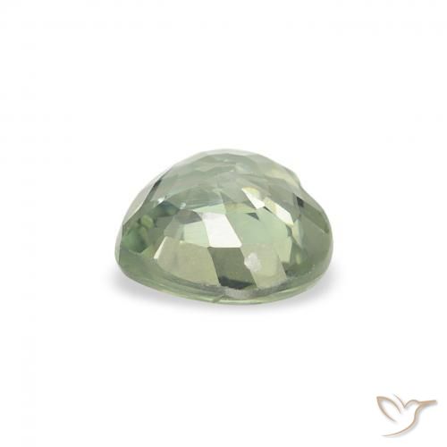 Zaffiro Verde chiaro naturale da 0.67 ct, Cuore, VS