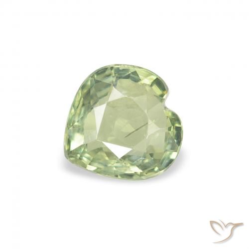 0.61ct Naturale Verde chiaro Zaffiro, Cuore, VS