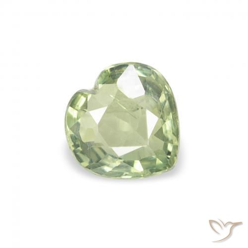 Zaffiro Verde chiaro naturale da 0.61 ct, Cuore, VS
