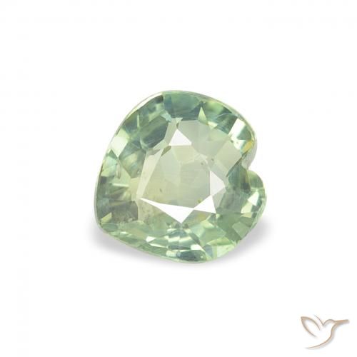 0.65ct Naturale Verde chiaro Zaffiro, Cuore, VS