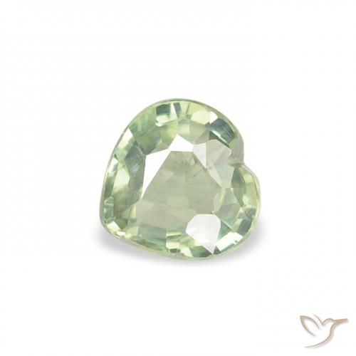 0.61ct Naturale Verde salvia molto chiaro Zaffiro, Cuore, VS