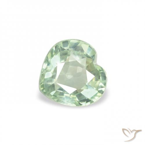 0.68ct Naturale Verde chiaro Zaffiro, Cuore, VS