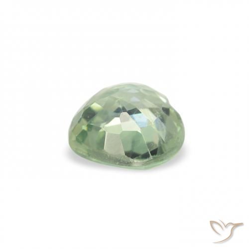 Zaffiro Verde chiaro naturale da 0.68 ct, Cuore, VS