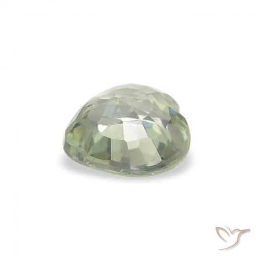 Zaffiro Medium Light Green naturale da 0.66 ct, Cuore, VS