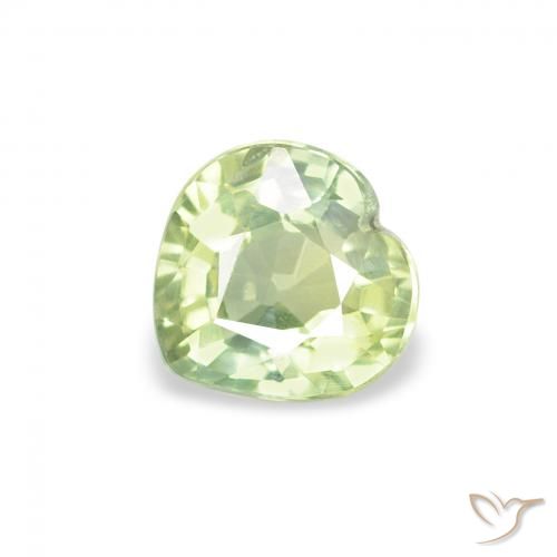 0.66ct Naturale Verde Lime Chiaro Zaffiro, Cuore, VS