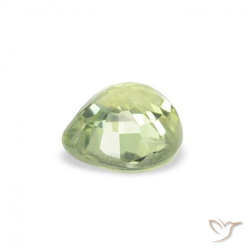 Zaffiro Verde Lime Chiaro naturale da 0.66 ct, Cuore, VS