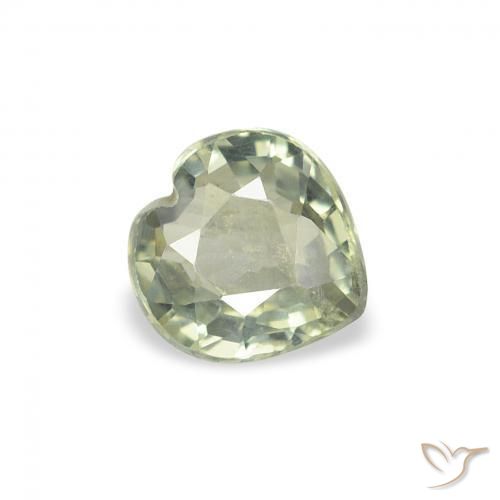 Zaffiro Verde medio naturale da 0.62 ct, Cuore, VS