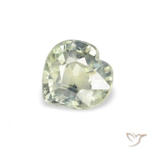 0.67ct Verde molto chiaro Zaffiro, Cuore, VS