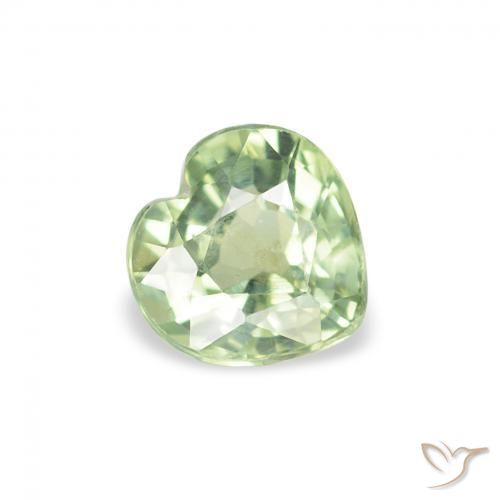 Zaffiro Verde chiaro naturale da 0.74 ct, Cuore, VS