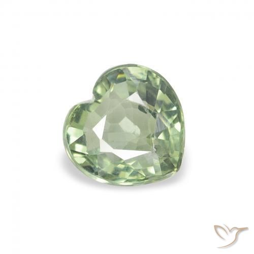 Zaffiro Verde foresta naturale da 0.68 ct, Cuore, VS