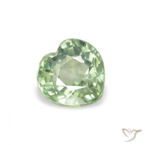 0.76ct Naturale Verde pallido Zaffiro, Cuore, VS