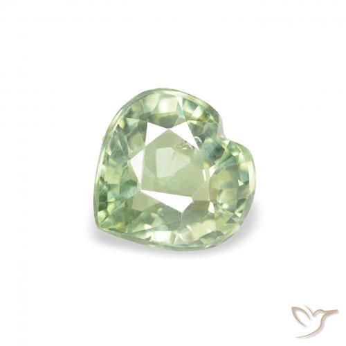 0.71ct Naturale Verde salvia molto chiaro Zaffiro, Cuore, VS