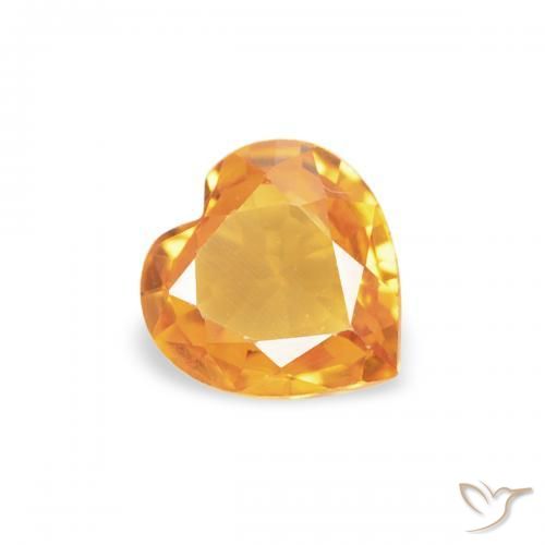 Zaffiro Arancio-Oro naturale da 0.32 ct, Cuore, VS