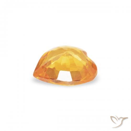 Zaffiro Arancio-Oro naturale da 0.32 ct, Cuore, VS