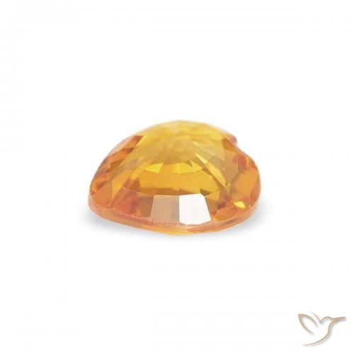 Zaffiro Arancio Medio naturale da 0.37 ct, Cuore, VS