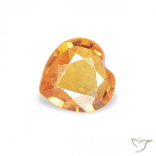 0.32ct Naturale Arancio-Oro Zaffiro, Cuore, VS