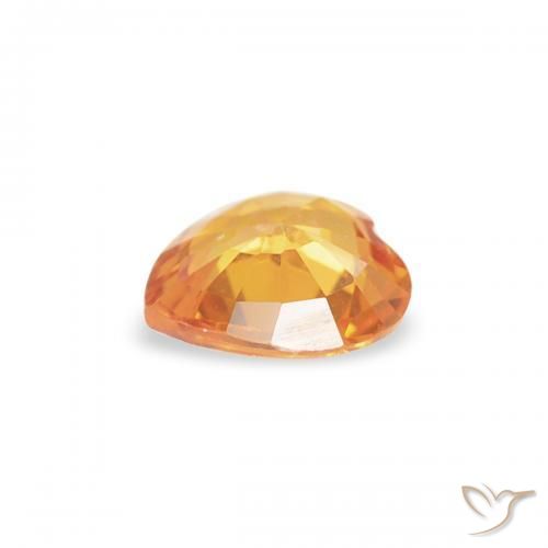 Zaffiro Arancio-Oro naturale da 0.32 ct, Cuore, VS