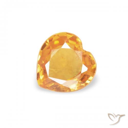 0.32ct Naturale Arancio-Oro Zaffiro, Cuore, VS