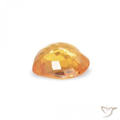 Zaffiro Arancio-Oro naturale da 0.32 ct, Cuore, VS