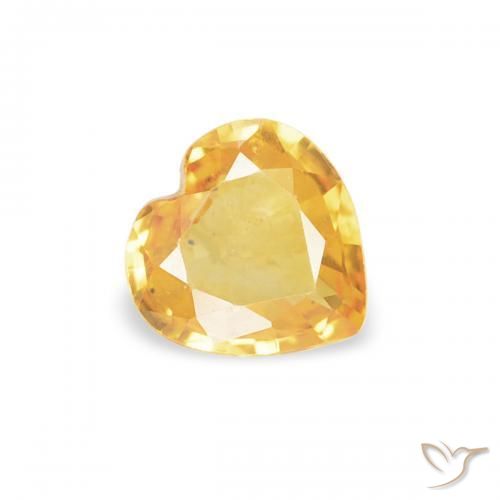 Zaffiro Oro brillante naturale da 0.34 ct, Cuore, VS