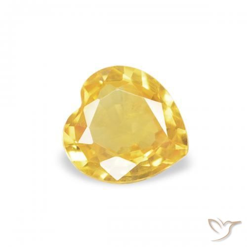 Zaffiro Dorato medio naturale da 0.36 ct, Cuore, VS