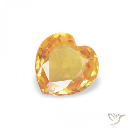 0.41ct Naturale Arancio Medio Zaffiro, Cuore, VS