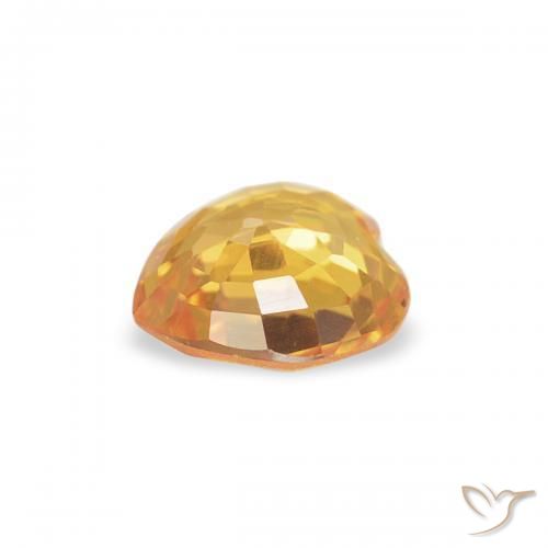 Zaffiro Arancio Medio naturale da 0.41 ct, Cuore, VS