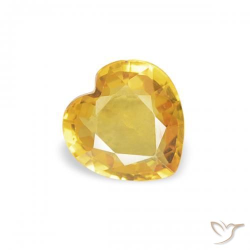 Zaffiro Arancio dorato naturale da 0.40 ct, Cuore, VS