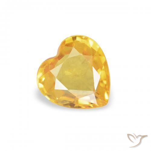 Zaffiro Dorato naturale da 0.36 ct, Cuore, VS