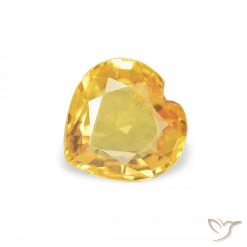 0.42ct Naturale Dorato Zaffiro, Cuore, VS
