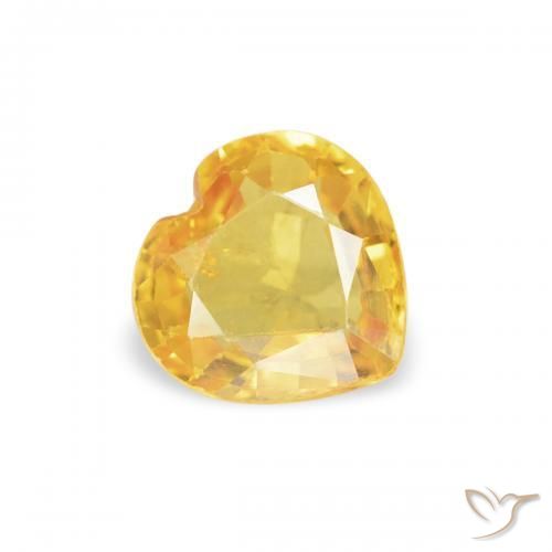 Zaffiro Dorato naturale da 0.42 ct, Cuore, VS