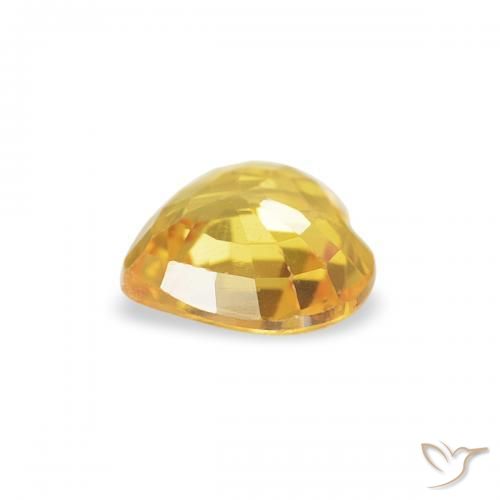 Zaffiro Dorato naturale da 0.42 ct, Cuore, VS