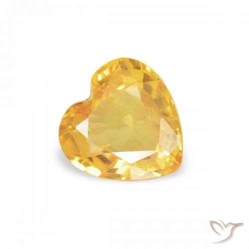 Zaffiro Oro medio naturale da 0.39 ct, Cuore, VS