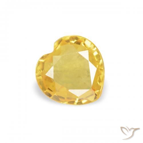 Zaffiro Dorato naturale da 0.34 ct, Cuore, VS