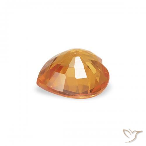 Zaffiro Arancio-Oro naturale da 0.39 ct, Cuore, VS