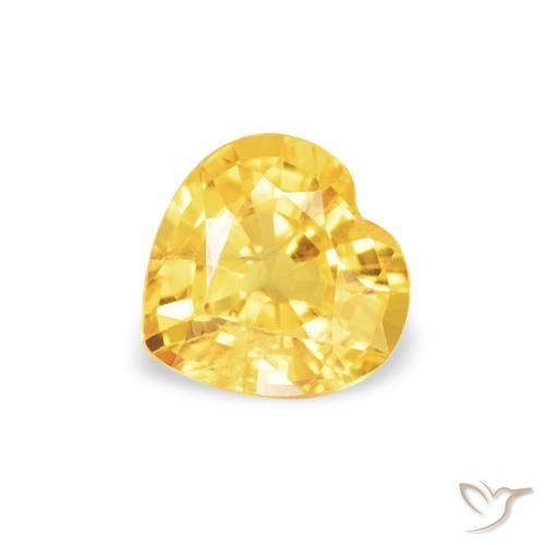 0.43ct Naturale Oro brillante Zaffiro, Cuore, VS