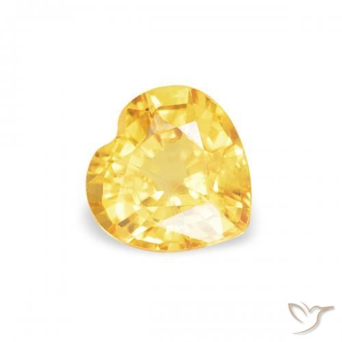 Zaffiro Oro brillante naturale da 0.43 ct, Cuore, VS