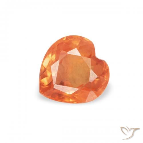0.42ct Naturale Arancia Albicocca tiepida Warm Zaffiro, Cuore, VVS-VS