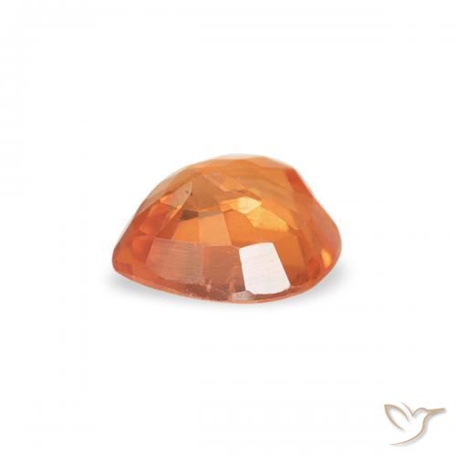 Zaffiro Arancia Albicocca tiepida Warm naturale da 0.42 ct, Cuore, VVS-VS