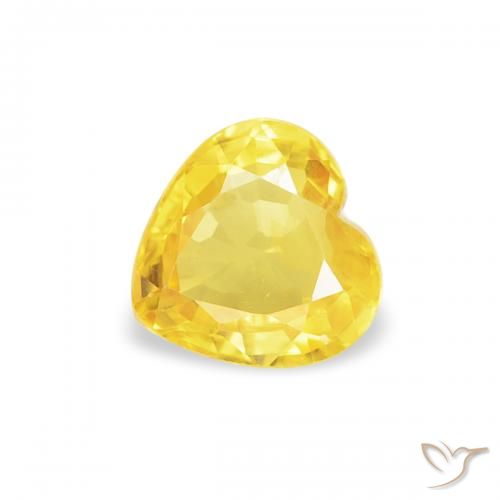 0.40ct Naturale Bombo Giallo Zaffiro, Cuore, VS