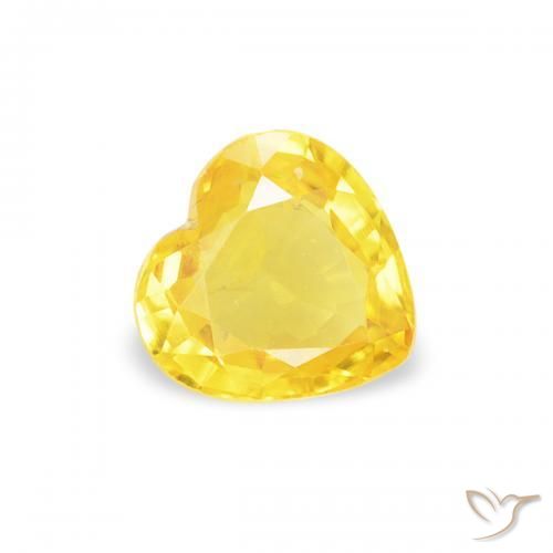 Zaffiro Bombo Giallo naturale da 0.40 ct, Cuore, VS