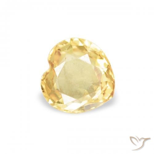 Zaffiro Giallo dorato chiaro naturale da 0.40 ct, Cuore, VS